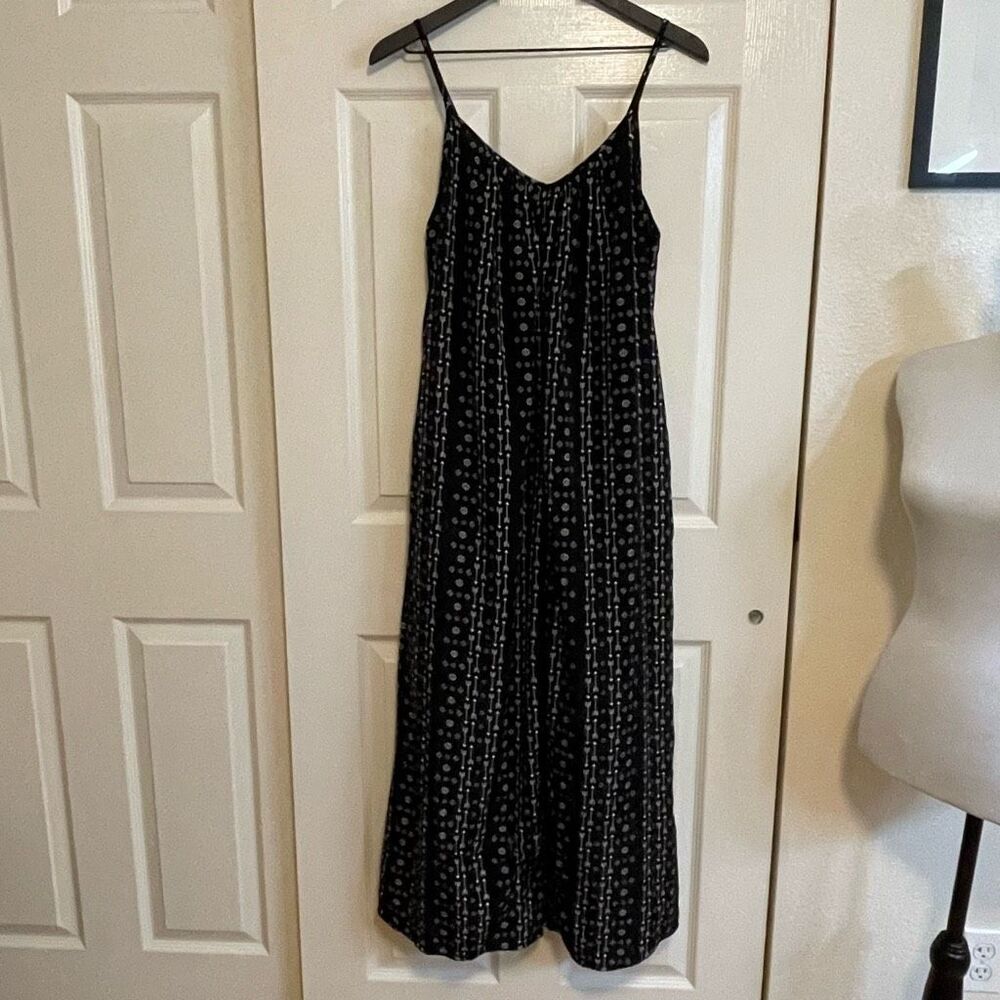 Oversize Boho One Piece Black and White Print Jumpsuit Size Medium - Picture 10 of 10